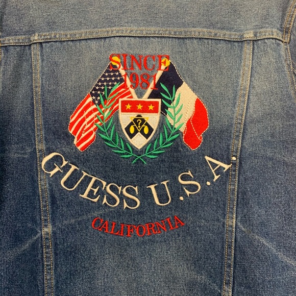 Guess Dillon Embroidered Flags Jacket Size Small - Picture 6 of 8